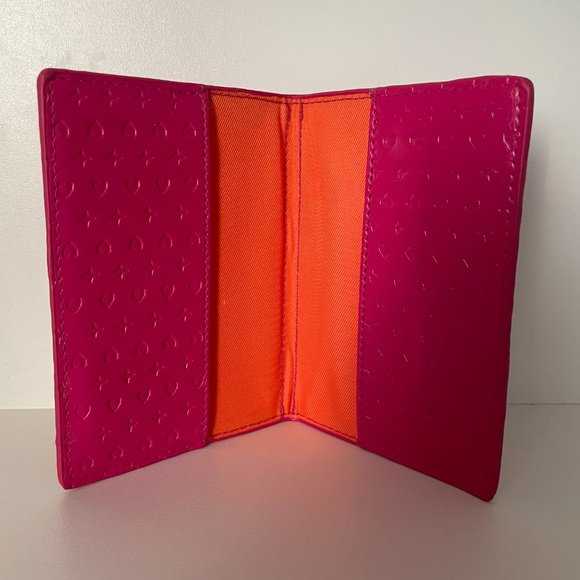 $4 ADD-ON ‼ Hot Pink Canadian Passport Holder / Folding Wallet w Stars & Hearts - Picture 3 of 4